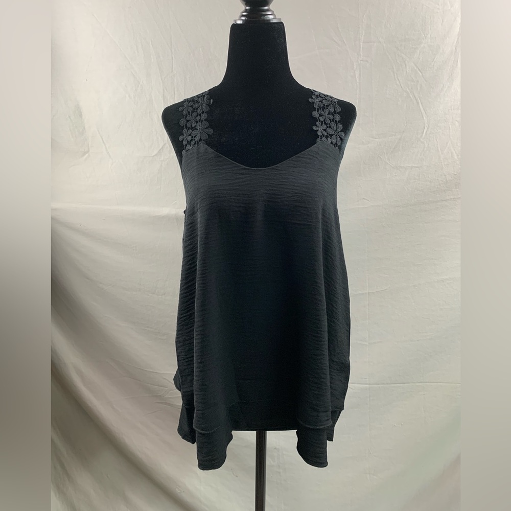 Guipure Lace Panel Cami Top Black - Picture 9 of 9